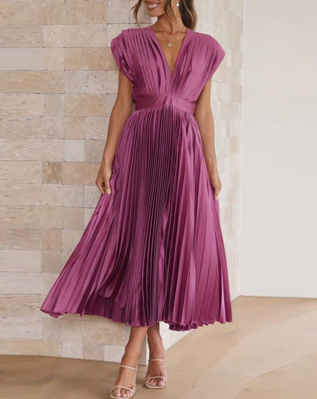 CELESTIA | ELEGANTE PLISSEE MIDI-KLEID